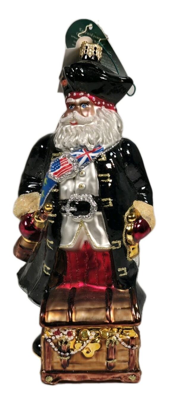 Rare Christopher Radko CAPTAIN OGLETHORPE Santa Glass Ornament 3012834 Military